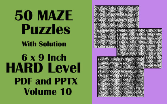 50 Maze Puzzle HARD Level PDF PPTX Vol10 Guide