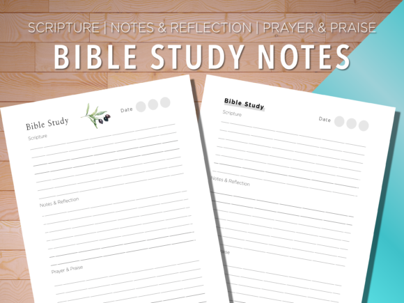 Bible Study Scripture Notes Prayer Printables