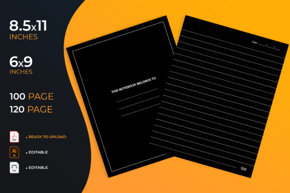 Black Lined Interior with Numbered Pages: A Versatile Foundation for KDP Publishing