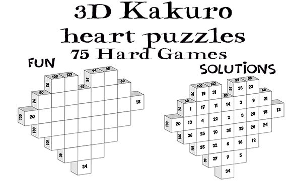Creating Unique Activity Books with 3D Kakuro Heart Puzzles