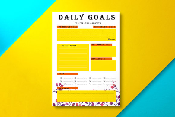 Daily Goal Planner Summer: Bright PDF Templates
