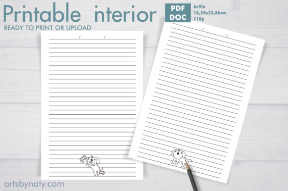 Evaluating the Coloring Lined Journal with Puppy Art for Creative and Commercial Use
