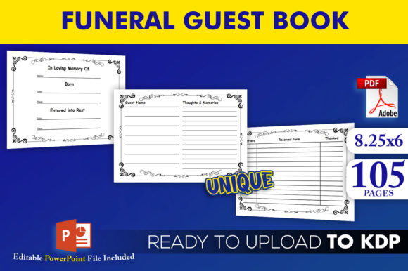 Funeral Guest Book KDP Interior Template Guide