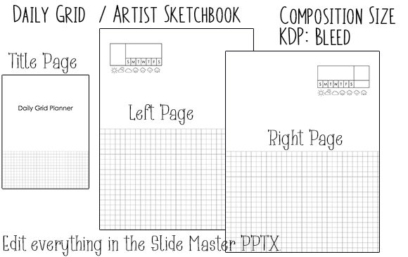 KDP Daily Grid Artist Sketchbook Planner: A Practical Interior Template for Low-Content Publishers