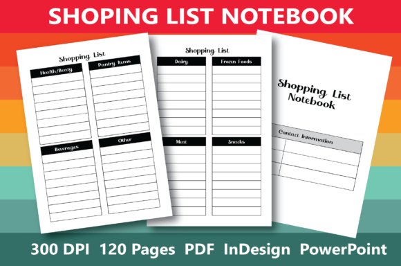 KDP Shopping List Notebook: Ready-to-Upload Interior