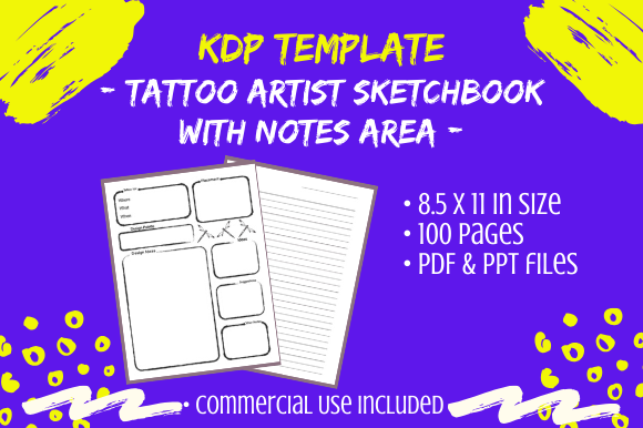 KDP Template: Tattoo Artist Sketch Book Guide