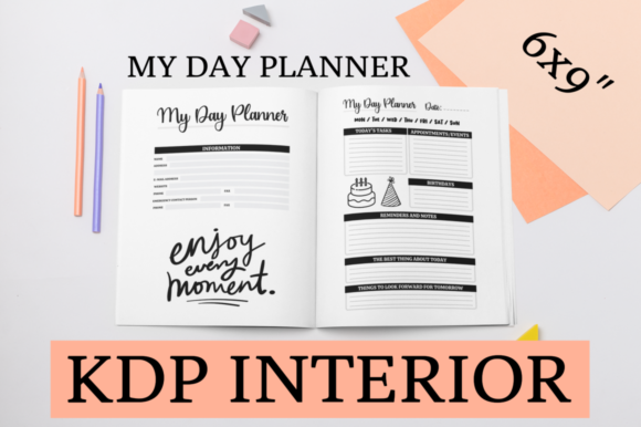 My Day Planner KDP Interior: Ready-to-Upload 6x9 Template